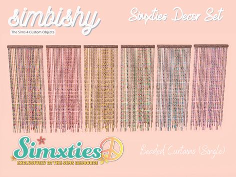 Sims 4 Bead Curtain, Sims 4 Bead Curtain Cc, Sims 4 Cc Beaded Curtain, Sims 4 Beaded Curtain, Sims4 Y2k Furniture, Sims 4 Room Divider, Sims 4 Y2k House, Ts4 Y2k Furniture, Sims Cc Curtains