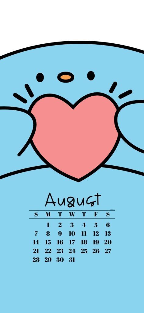 iPhone wallpaper: Friendly Blue Creature & August 2022 Calendar Wallpaper for iPhone Iphone Wallpaper With Calendar, Teal Abstract Wallpaper, October Calendar Wallpaper, January Hello, Wooden Wallpaper, Adorable Aesthetic, Pink Roses Background, Wallpaper 2022, August Wallpaper