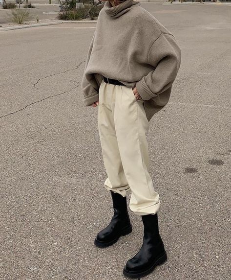 Baggy Pants Outfits, Baggy Pants Outfit, Cold Fashion, Cool Brown, Cosy Outfit, Winter Outfits Warm, Minimalist Fashion Women, Office Casual Outfit, Pants Outfits