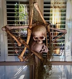 The Halloween Lady Swamp Halloween, Bone Wreath, Voodoo Party, Voodoo Halloween, Haunted Woods, Skull Wreath, Halloween Outside, Witch Cottage, The Bayou