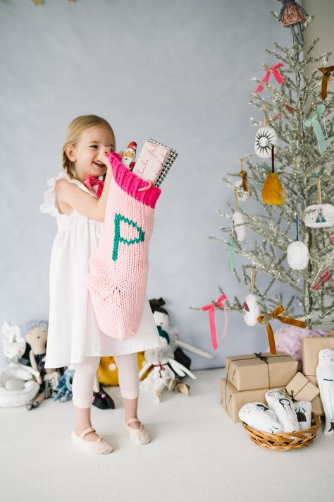 DIY Holiday Christmas Stocking Knitting Pattern for beginners — KYLA SOMETHING Christmas Stocking Knitting Pattern, Stocking Knitting Pattern, Fabric Dolls Tutorial, Christmas Stocking Tutorial, Knitted Stocking, Stocking Tutorial, Monogram Christmas Stocking, Beginner Knitting Pattern, Christmas Stocking Pattern