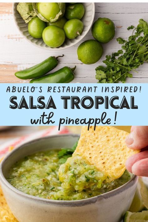 Sweet And Spicy Salsa, Tomatillo Recipes, Mexican Food Restaurant, Pineapple Salsa Recipe, Hot Corn, Homemade Salsa Recipe, Fresh Guacamole, Tomatillo Salsa, Spicy Salsa