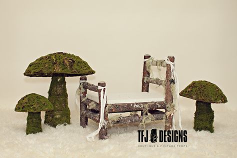 IN STOCK - Mushroom Set of 3 - NEW - Photographer's Prop Store! by TFJ Designs Mossy Mushroom, Moss Covered, Vintage Props, Fairy Fashion, Photo Tips, New Hobbies, Set Design, Hobbies And Crafts, Newborn Photos