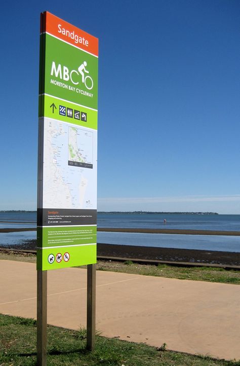 Moreton Bay Cycleway Brisbane City Council 2007 #signaletique #velo Directory Signage, Interactive Technology, Commercial Signage, Survey Design, Signage Board, Wayfinding Signage Design, Invite Design, Monument Signs, Wayfinding Signs