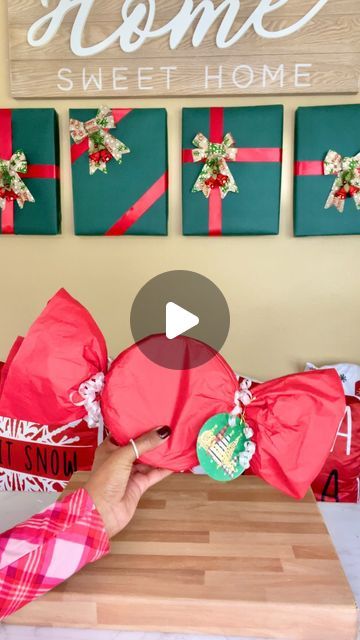 Amanda McFarlane on Instagram: "Wrapping small gifts or little baked treats in the shape of candies is a cute and inexpensive way to really elevate those gifts 🎁 This is perfect for teachers, neighbors, coworkers etc. I am wrapping this candy tin for my sons teacher 🥰 🍬 Tin container was $1.50 from Hobby lobby (6in) 🍬I used 2 sheets of tissue paper 🍬 Gift Tag is from Hobby Lobby #christmas#christmasdecor#christmastree#giftwrapping#christmasrecipes#Christmasappetizers#Christmasdecorating#winterwonderland#christmastreedecoration#christmasideas#christmastreats#interiordecor#christmasseries#christmasdiys #christmastime #christmasdecorations#christmasparty#christmasgifts#christmasgiftideas#giftcandy#teachergifts#giftsforteachers#secretsanta#secretsantagiftideas#secretsantagiftidea#stocking Candy Tins, Tin Containers, Paper Gift Tags, No Bake Treats, Xmas Gifts, Small Gifts, Christmas Time, Gift Tags, Sweet Home