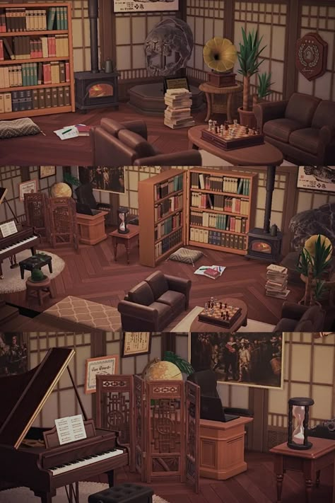 Finished my study today:) : AnimalCrossing Outdoor Lounge Ideas, Academia House, Animal Crossing House, Acnh Interior, Acnh House, Acnh Cottagecore, Happy Home Paradise, Home Ac, Ac Ideas