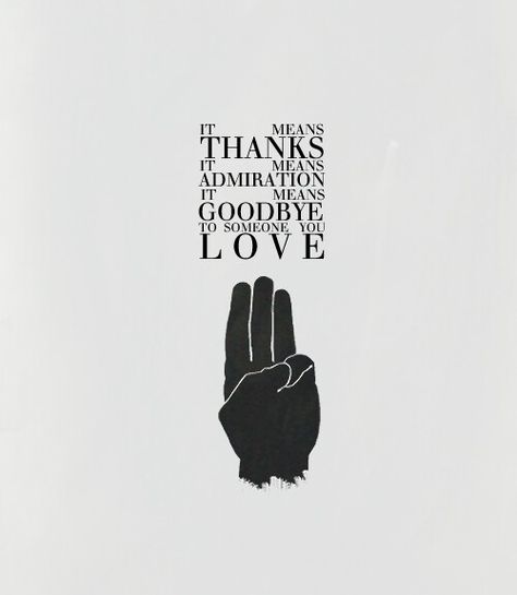 It means thanks, it mean admiration, it means goodbye to someone you love. Gale Hawthorne, Hunger Games Wallpaper, Hunger Games Quotes, Hunger Games Fandom, Hunger Games 3, Hunger Games Series, Hunger Games Catching Fire, Hunger Games Trilogy, Katniss Everdeen