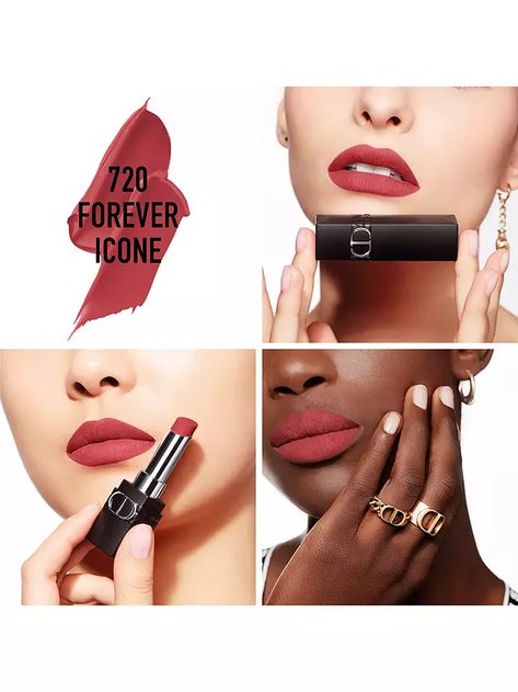 Dior Rouge Dior Forever Lipstick, 720 Forever Icone at John Lewis & Partners Dior Forever Lipstick, Dior Shades, Dior Rouge, Couture Makeup, Dior Lipstick, Natural Hydration, Dior Forever, Bare Lip, Lip Cosmetics