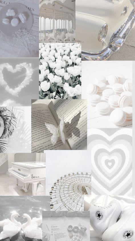 White aesthetic Collage￼￼ White Winter Aesthetic Wallpaper, Aesthetic Wallpaper White Soft, White Wallpaper Asthetics, Soft White Aesthetic Wallpaper Iphone, White Aesthetic Collage, Soft White Aesthetic, White Wallpapers, Classy Wallpaper, White Collage