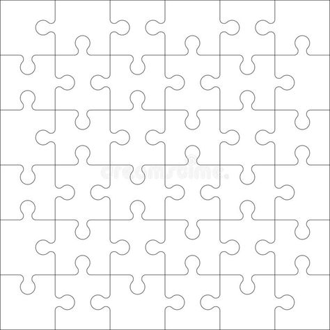 Puzzles blank template with square grid. Jigsaw puzzle 6x6 size with 36 pieces. Mosaic background for thinking game. royalty free illustration Puzzle Piece Template, Certificate Maker, Jigsaw Piece, Candy Bar Wrapper Template, Thinking Games, Square Grid, Templates Printable Free, Layout Template, Magazine Template