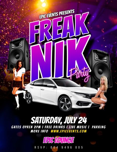 Freaknik Flyer, Event Flyers, Online Posters, Online Ads, Event Promotion, Social Gathering, Flyer Design Templates, Event Flyer, Event Organization