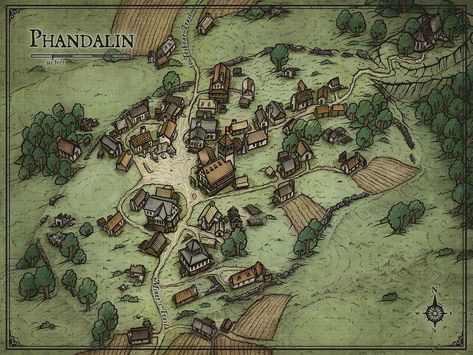 ArtStation - Phandalin, Maps On Fire Ipad And Pencil, Lost Mines Of Phandelver, Fantasy City Map, Village Map, Dnd World Map, Fantasy World Map, Dungeon Master's Guide, Writing Fantasy, Tabletop Rpg Maps