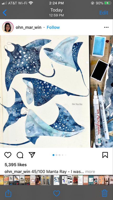 Draw Stingray, Mantaray Drawing, Drawing Manta Ray, Stingray Illustration, Manta Ray Watercolor, Stingray Watercolor, Stingray Painting, Manta Rays, Manta Ray Illustration