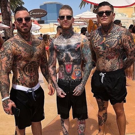 Full Body Tattoo Man, Suit Tattoo, Men's Tattoos, Traditional Black Tattoo, Tattoo Man, Tattooed Men, Skull Sleeve Tattoos, Skull Sleeve, Body Tattoo