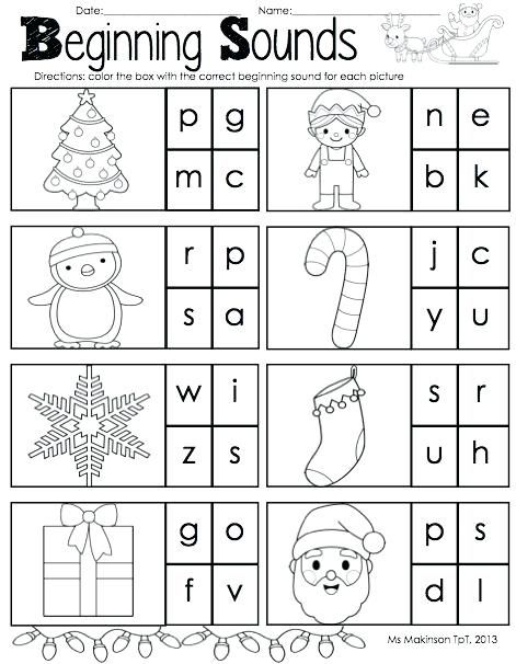 Christmas Beginning Sounds, Kindergarten Christmas Worksheets, Sounds Worksheet, Christmas Literacy, Subtraction Kindergarten, Kindergarten Christmas, Beginning Sounds Worksheets, Christmas Worksheets, Math Workbook