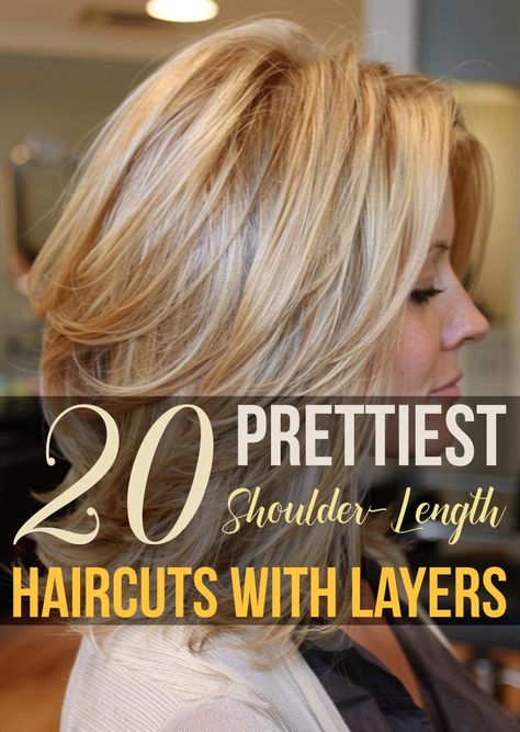 20 Prettiest Shoulder-Length Haircuts with Layers Layered Chin Length Hair, Haircuts For Shoulder Length Hair, Shoulder Length Layered Haircuts, Easy Shoulder Length Hairstyles, Shoulder Layered Haircuts, Above Shoulder Hair, Neck Length Hair Cuts, Shoulder Length Hairstyle, Fat Face Haircuts