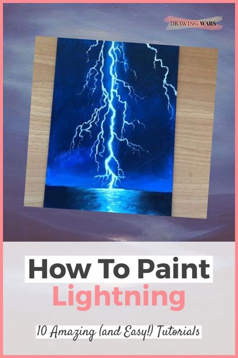 How to Paint Lightning Step by Step Simple way. Learn How to Paint Lightning Easy with the Best 10 Online Video Tutorials with Acrylic, Digital and many more techniques! How To Paint Lightning Acrylic, How To Paint Lightning Tutorials, How To Paint Lightning Bolts, Digital, How To Paint Lightning Easy, How To Paint a Lightning Bolt, How To Paint a Lightning Storm, How To Paint a Lightning Strike and more! Painting Ideas on Canvas with Acrylic Paint, oil, pencil & watercolors! Paint Lightning, Lightning Art, Storm Art, Art Deco Paintings, Black Canvas Paintings, Landscape Painting Tutorial, Painting Canvases, Diy Watercolor Painting, Learn How To Paint