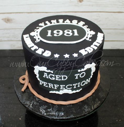 Black smooth buttercream with fondant accents 60th Birthday Cake Man, 41st Birthday Cakes For Men, 36 Birthday Cake Man, Age To Perfection Cake For Men, Aged To Perfection Cake For Men, Aged To Perfection Birthday Cake, 40th Bday Cakes For Men, Men’s 40th Birthday Cake, 30th Birthday Cake Ideas For Men