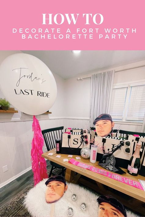 How to Decorate a Fort Worth Bachelorette Party Fort Worth Bachelorette Party, Fort Worth Bachelorette, Bachelorette Planning, Bride To Be Balloons, Bachelorette Party Weekend, Jumbo Balloons, Cowgirl Bachelorette, Bride To Be Sash, Champagne Label