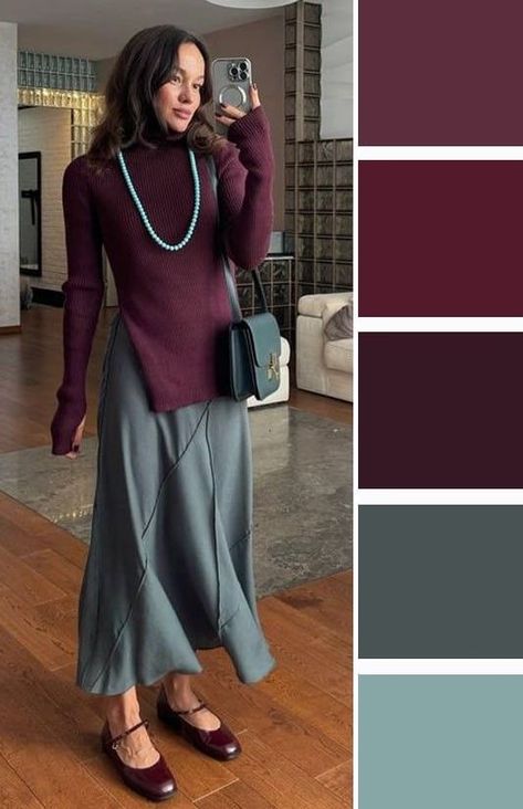 Fall Winter Color Palette 2024, Grey Color Palette Outfit, Grey Color Combos Outfit, Clothe Designs, Color Theories, Deep Winter Palette, Coordinates Outfits, Pose Model, Colour Combinations Fashion