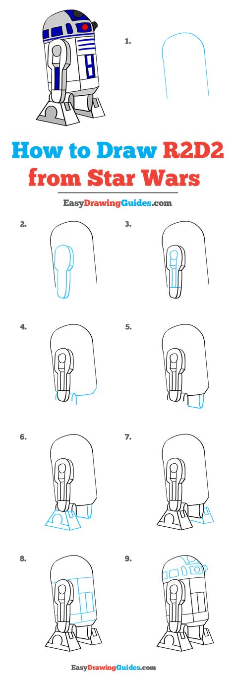 Step By Step Drawing Star Wars, How To Draw R2d2, Star Wars Drawings Easy Step By Step, R2d2 Drawing Easy, How To Draw Star Wars Step By Step, Easy Starwars Drawing, R2 D2 Drawing, How To Draw Star Wars Characters, Star Wars Art Easy