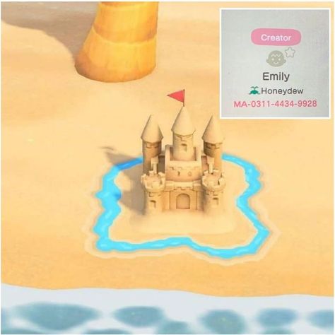 Acnh Pathways, Castle On The Beach, Acnh Path, Sand Drawing, Animal Crossing 3ds, Animals Crossing, Animal Crossing Funny, Ac New Leaf, Animal Crossing Guide