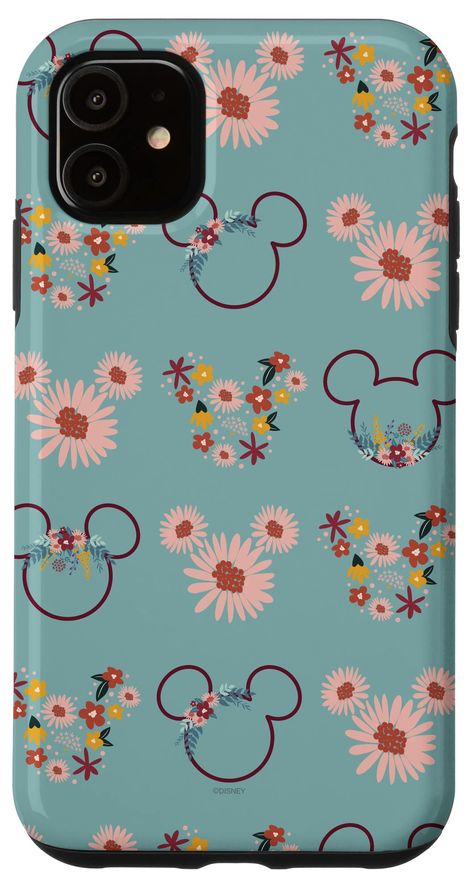 PRICES MAY VARY. Official Disney Merchandise Disney Mickey Mouse Phone Case for iPhone and Samsung Galaxy; Floral Mickey Phone Case; Green Disney Phone Case; Disney Mickey iPhone Case; Disney Protective Phone Cover Two-part protective case made from a premium scratch-resistant polycarbonate shell and shock absorbent TPU liner protects against drops Printed in the USA Easy installation Mickey Mouse Flowers, Mickey Mouse Phone Case, Mickey Mouse Phone, Disney Phone Cases, Disney Iphone, Disney Things, Disney Castle, Disney Merchandise, Daisy Print