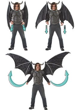 Dragon wings - not very pretty but can be easily modified. Plus they move! Gargoyle Cosplay, Gargoyle Costume, Monster Fancy Dress, Diy Dragon Costume, Wings Inspiration, Dragon Cosplay, Halloween Costumes For Sale, Scary Halloween Decorations Diy, Cosplay Wings