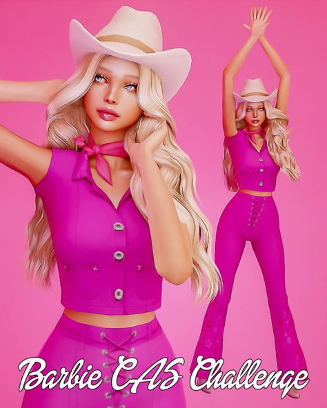 Sims 4 Western Cc, Sims Barbie, Barbie Sims, Barbie Challenge, Oh Well Whatever Nevermind, Surf Hair, Sims Challenge, Sims Characters, Sims 4 Challenges