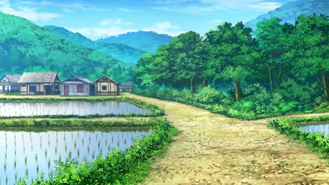 Demon Slayer Landscape, Anime Countryside, Kny Background, Mirror Selfie With Flash, Cool Cartoon Drawings, Japanese Village, Studio Ghibli Background, Gacha Background, Anime Places