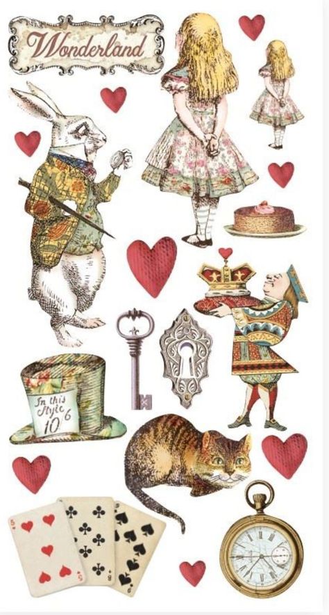 Alice In Wonderland Printables, Alice In Wonderland Illustrations, Alice Wonderland, Alice Madness, Alice In Wonderland Tea Party, Alice In Wonderland Party, Vintage Junk Journal, Wonderland Party, White Rabbit