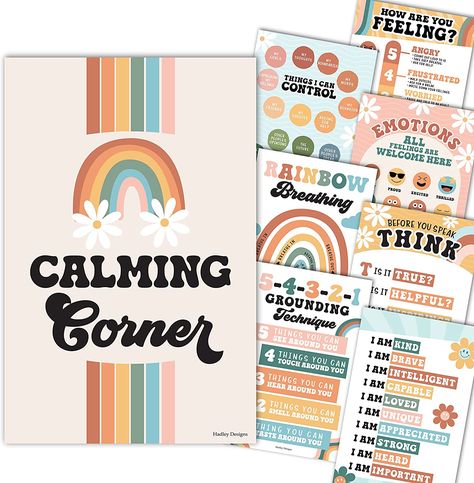 Preschool Classroom Decorations, Calm Down Corner Classroom, Feelings Chart For Kids, Calming Corner Classroom, Classroom Motivational Posters, Posters For Classroom, Classroom Motivation, Teacher's Quotes, Emotions Posters