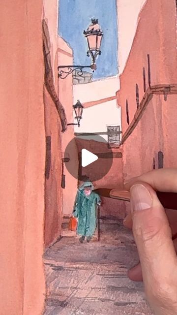 Artist/designer/ Illustrator on Instagram: "Ooh the colors of Morocco 🇲🇦 are the best! This weeks weekly exclusive tutorial on my Patreon is a colorful street scene in Morocco. I break the values down so you can learn how to easily paint scenes like this! 
I still have spots left on my last retreat in 2024 in Morocco in October! If you want lots of one on one time with me and want to paint in an amazing place click the link in my profile! Happy Painting! 
.
.
.
.
.
.
,
 
#watercolor #watercolorpainting #watercolorart #artoftheday #reel #morocco🇲🇦 #artretreat" Youtube Painting, Paintings Tutorials, Happy Painting, Art Retreats, Watercolor Paintings Tutorials, Happy Paintings, Illustrators On Instagram, March 7, Painting Tutorials