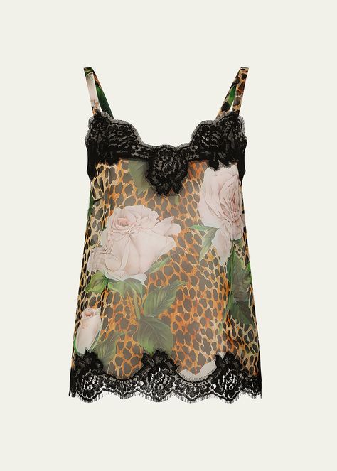 Find DOLCE & GABBANA Ocelot-print Lace-trim Chiffon Top on Editorialist. Dolce & Gabbana chiffon top in Ocelot print with scalloped lace trim Scoop neckline Sleeveless Relaxed fit Pullover style Cotton/spandex/elastane Made in Italy Ruffle Lace Top, Shirts Y2k, 23 Style, Printed Chiffon Tops, Scalloped Blouse, Printed Chiffon Blouse, Ruffle Trim Top, Scalloped Lace, 2000s Fashion