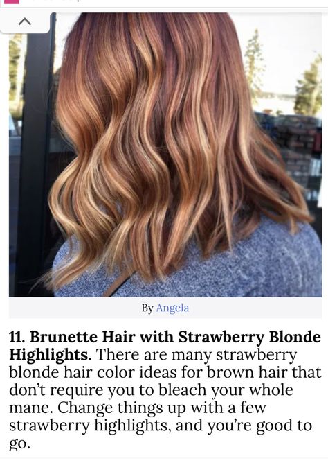 Strawberry Blonde Hair With Brown Lowlights, Golden Strawberry Brown Hair, Highlights To Red Hair, Cinnamon Gold Hair, Dark Copper With Blonde Highlights, Strawberry Blonde Highlights On Brunette, Strawberry Blonde With Dark Roots, Brown Red Blonde Balayage, Strawberry Blonde Balayage Brunette