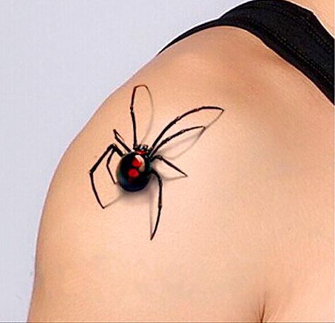 Red Black Spider Tattoo, 3d Spider Tattoo Design, 3d Spider Tattoo, Spider Face Painting, Black Widow Tattoo, 3d Spider, Spider Web Tattoo, Cute Simple Tattoos, Polynesian Tattoos