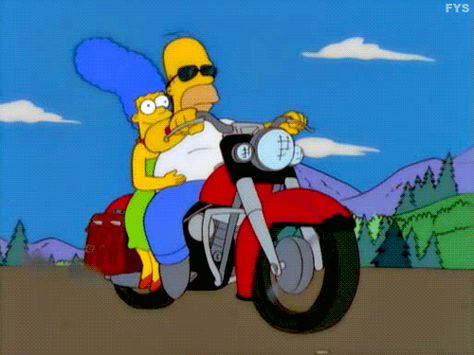 22 Times Homer And Marge Simpson Gave Us Relationship Goals Homer And Marge, Simpsons Drawings, Maggie Simpson, Marge Simpson, Simpsons Art, The Simpson, Homer Simpson, Smiles And Laughs, Riding Motorcycle