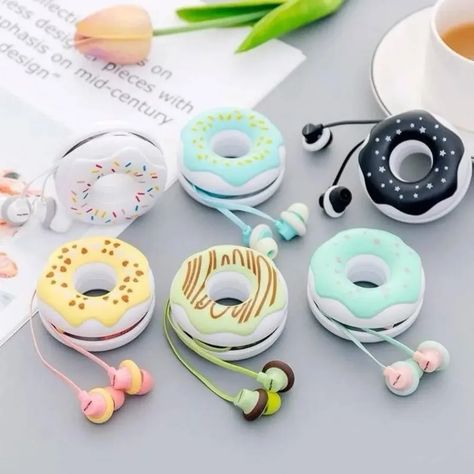 Creativity Wired  Earphones Funny Original Kawaii Cartoon Donuts Headphone Available in Multiple Cute Headphones, Earbuds Case, Cute Donuts, Headphones With Microphone, Wired Headphones, Earbud Headphones, Earphone Case, Storage Case, Student Gifts