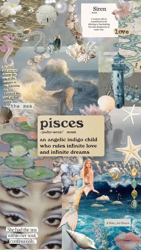 #pisces #collage #wallpaper #zodiac #moon #sun #star #sign #ocean #trending #wallpaper #instagram #story #post Pisces Collage, Pisces + Core + Aesthetic, Wallpaper Zodiac, Moon Sun Star, Zodiac Wallpaper, Full Moon In Pisces, Venus In Libra, Venus In Pisces, Zodiac Moon