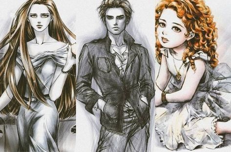 Renesmee Cullen Fan Art, Twilight Slander, Twilight Novel, Twilight Drawing, Himbo Oc, Twilight Fan Art, Twighlight Saga, Solangelo Headcanons, Spider Monkeys