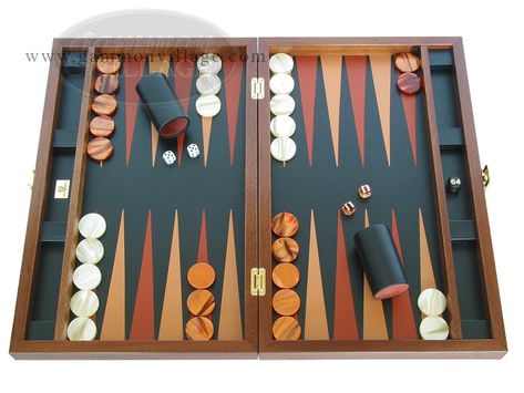 Zaza & Sacci® Folding Wood Backgammon Set - Model ZS-008 - Large - Leather/Mahogany - Wooden Backgammon Set - Wood Large Sets - Over $300 - GammonVillage Store USA Cabin Games, Backgammon Game, Design Houses, Dice Cup, Backgammon Board, Two Player Games, Backgammon Set, Kings Game, Game Boards