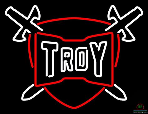 Troy Trojans, Scorpio Neon Sign, Diy Neon Sign, 7 Logo, Troy University, Neon Color, Underarmor Logo, Neon Lighting, Ncaa