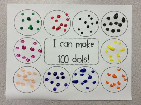 Our 100th day of school celebration!! Students used Q-tips to make 100 dots! 100 Day Of School Activities, 100 Días De Clases, 100th Day Of School Crafts, 100s Day, 100 Day Of School, 100 Day Of School Project, Counting For Kids, 100 Day Celebration, Dot Day