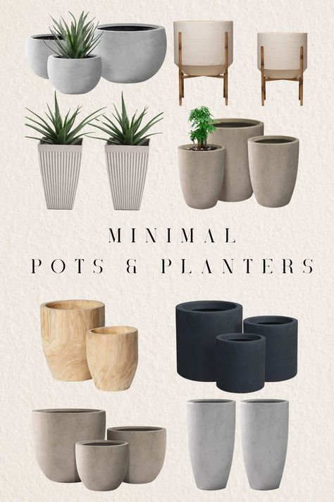 Large Porch Planter Ideas, Porch Trees Potted, Modern Potted Plants, Modern Planters Indoor, Outdoor Entryway Decor, Front Door Plants, Diy Planters Outdoor, Outdoor Vases, Concrete Plant Pots