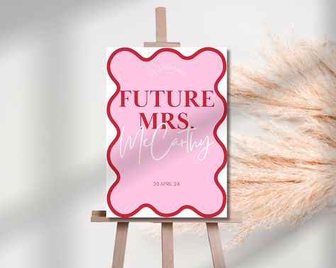 Make a statement with my red and pink aesthetic hen's party welcome sign! Available to edit in 2 sizes. Red And Pink Aesthetic, Party Welcome Sign, Hens Party, Welcome Sign Template, Bridal Shower Welcome Sign, Hens Night, Sign Templates, Party Signs, Hen Party