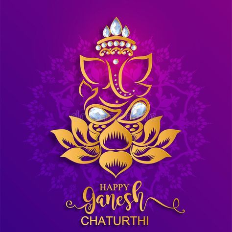 Festival of ganesh chaturthi. With golden shiny lord ganesha patterned and cryst #Sponsored , #affiliate, #SPONSORED, #chaturthi, #Festival, #patterned, #golden Ganpati Invitation Card, Ganesh Chaturthi Greetings, Ganesh Chaturthi Decoration, Diwali Pictures, Happy Ganesh Chaturthi Images, Ganesh Chaturthi Images, Ganesh Wallpaper, Happy Ganesh, Ganesh Art