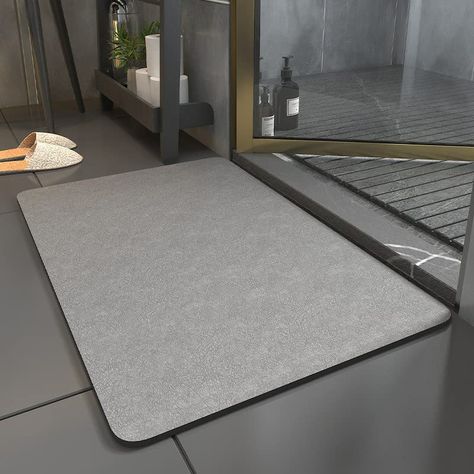 PRICES MAY VARY. Experience the ultimate in comfort with our soft and durable bath mat! 🚿【Super Absorbent】This quick dry bath mat can quickly absorb water stains and oil stains. This bathroom rug can keep the floor clean and dry. 👟【Non-slip Surface】The soft texture firmly grips your feet. Plus, the natural rubber on the back of the mat helps to keep these bath mats for bathroom from sliding on the floor. 🧹【Easy To Clean】This bathroom mat is oil-proof and absorbs water quickly. This bath rug o Grey Bathroom Rugs, Stone Bath Mat, Bathroom Mat Sets, Bathtub Mat, Tub Mat, Stone Bath, Bathroom Floor Mat, Bathroom Size, Bathroom Bath Mats