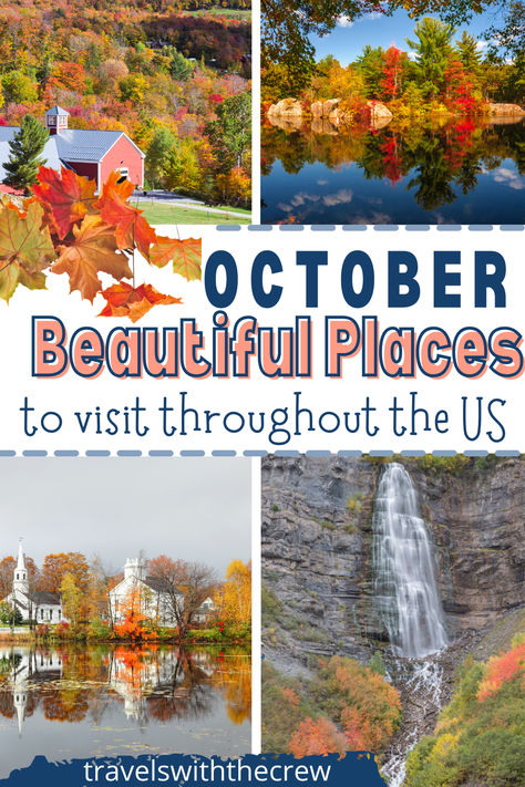 October is the most beautiful month of the year, so take a weekend getaway to one of theses beautiful fall spots. Enjoy fall foliage, leaf peeping and more. Best Fall Weekend Getaways, Fall Trips In Us, Cheap Weekend Getaways, Fall Weekend Getaway, Travel Blog Post Ideas, Fall Vacation, Fall Vacations, Fall Getaways, Autumn Weekend