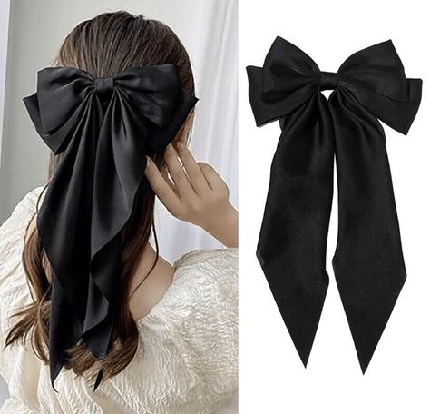 Big Large Bow - Black Now Hairpin For Women Girls Hair Accessories Love Island  | eBay Big Hair Clips, Hair Bows For Women, Evil Fairy, Curly Hair Accessories, Fairy Halloween, Black Hair Accessories, Bow Tie Hair, Giant Bow, Black Hair Bows