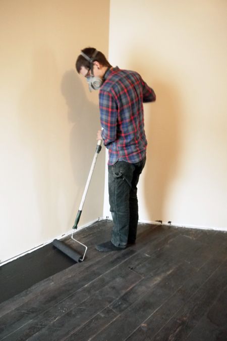 How To Paint Floors, Painted Wooden Floors, Black Wood Floors, We Are Done, Painted Wood Floors, Floor Paint, Painted Floor, Were Expecting, Black Floor